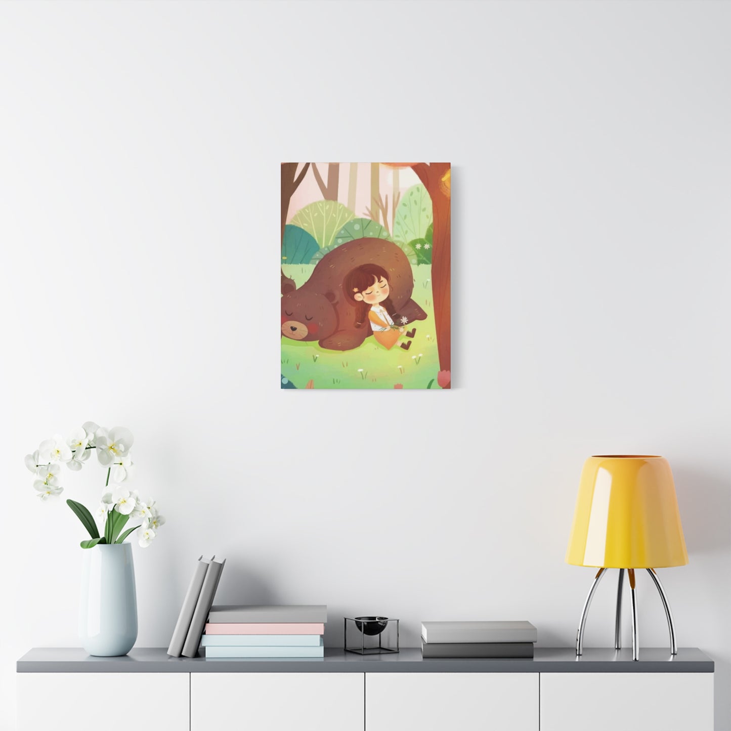 Girl and Bear Wall Art & Canvas Prints