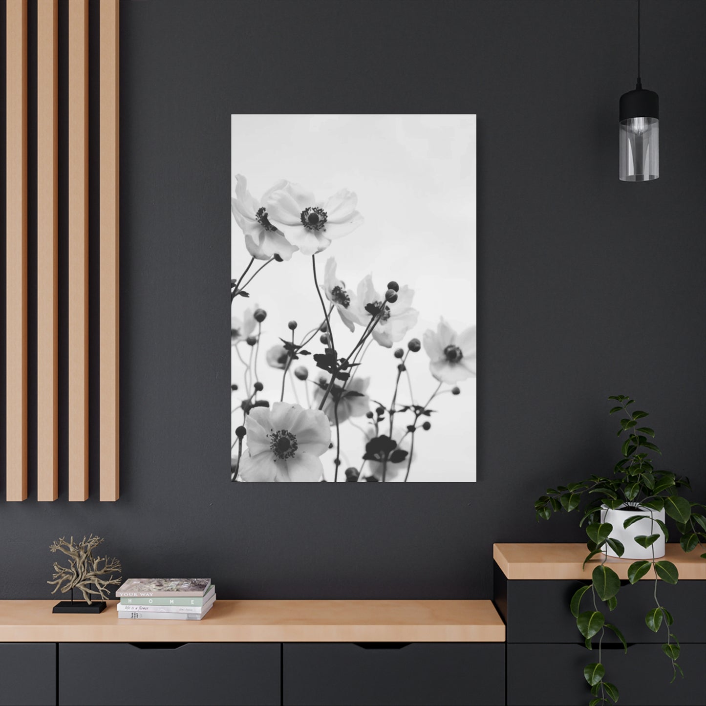 Black & White Small Flowers Wall Art & Canvas Prints