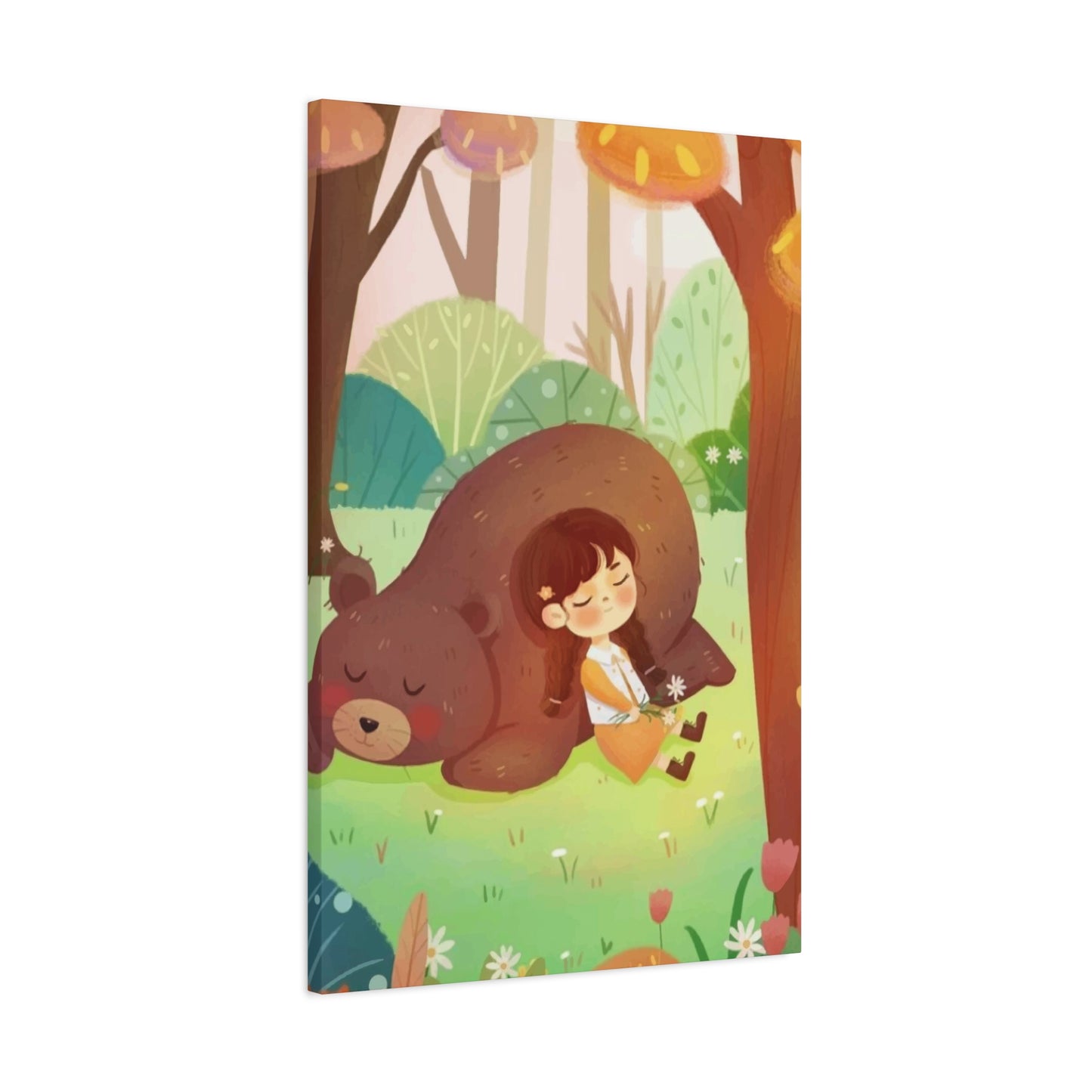 Girl and Bear Wall Art & Canvas Prints