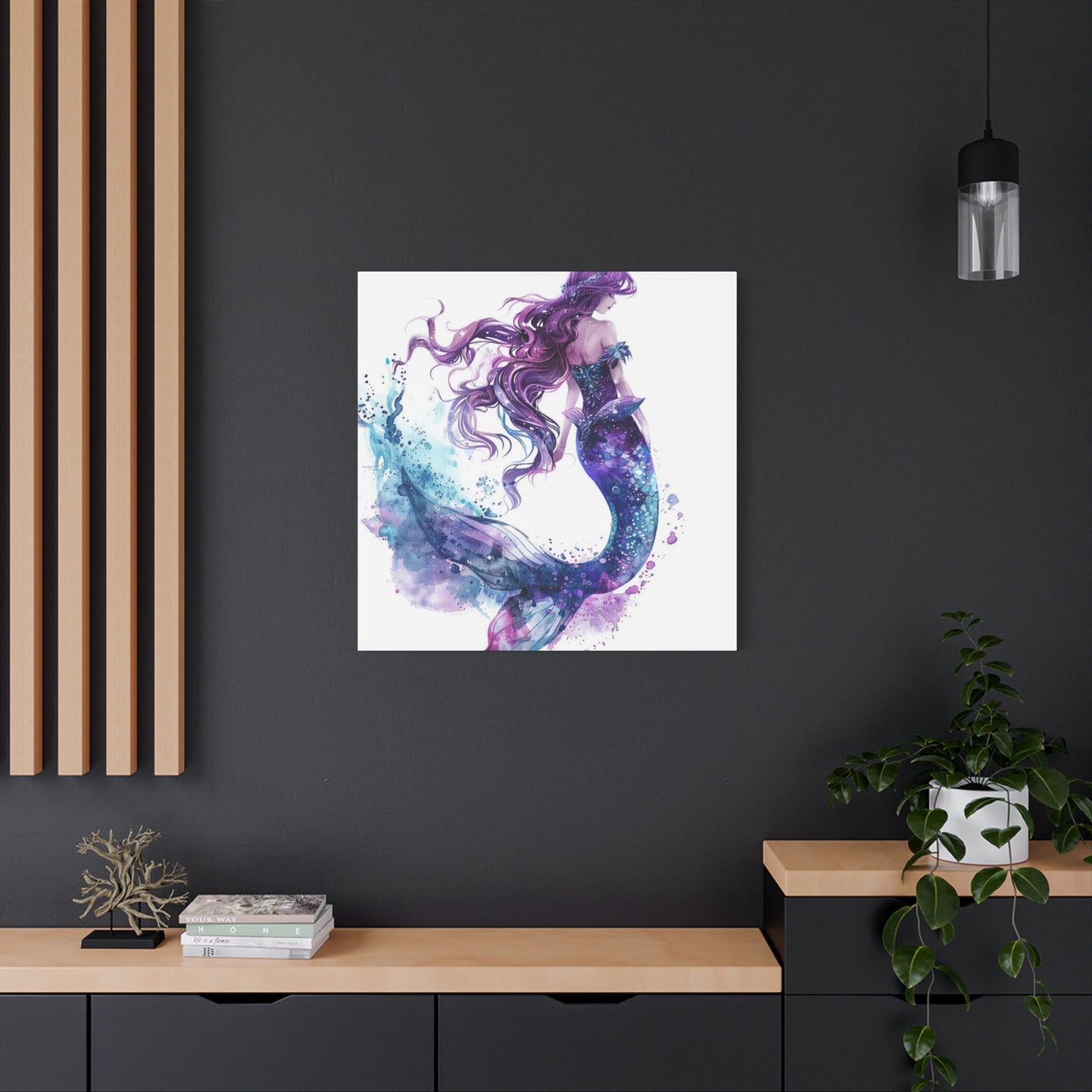 A Portrait Of A Purple Mermaid Wall Art & Canvas Prints