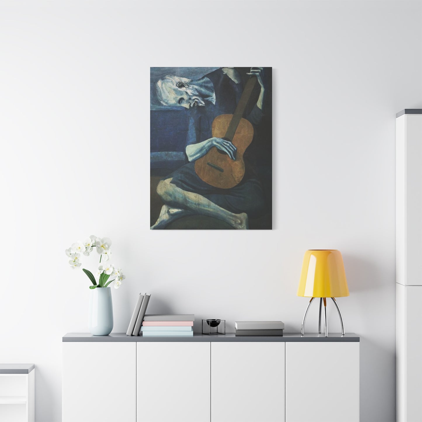 Sad Man Playing Guitar Wall Art & Canvas Prints