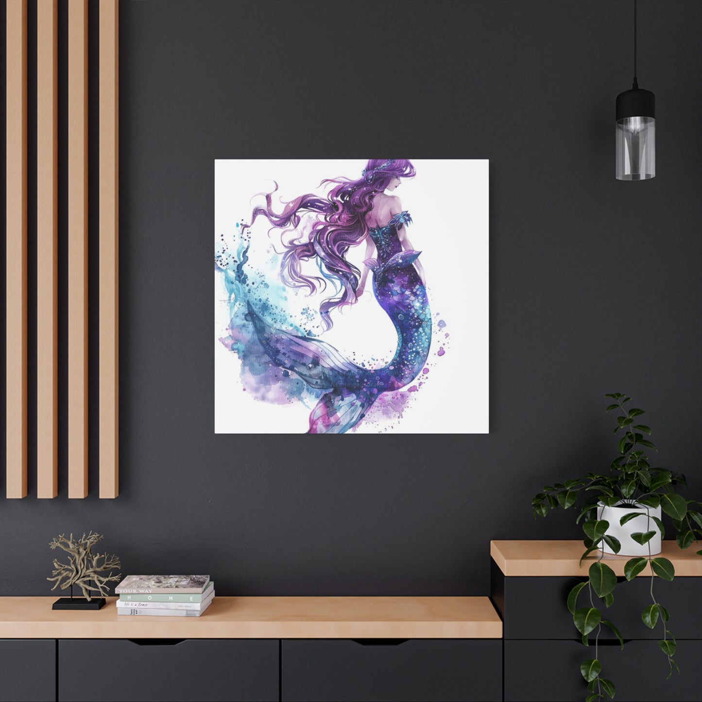 A Portrait Of A Purple Mermaid Wall Art & Canvas Prints