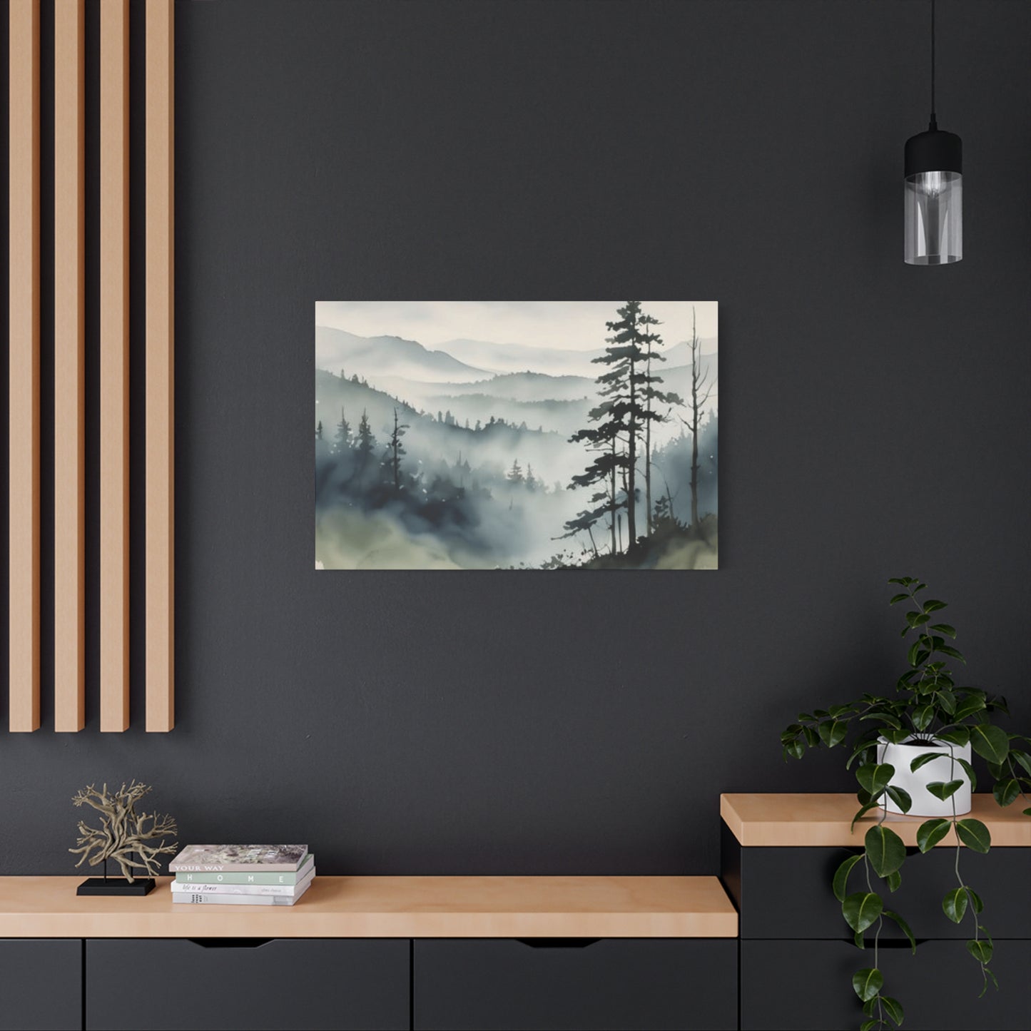 Winter Fog and Mountain Forests Painting Wall Art & Canvas Prints