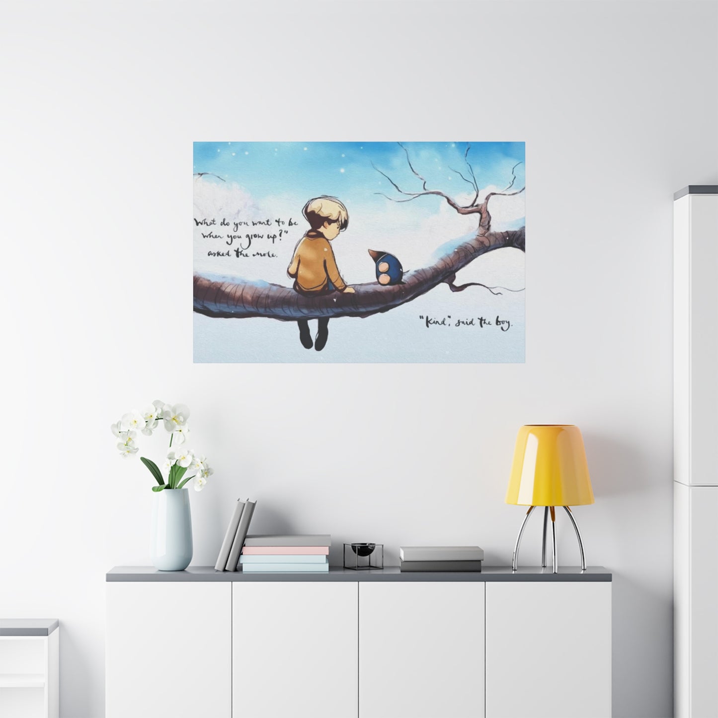 Boy and Bird Wall Art & Canvas Prints